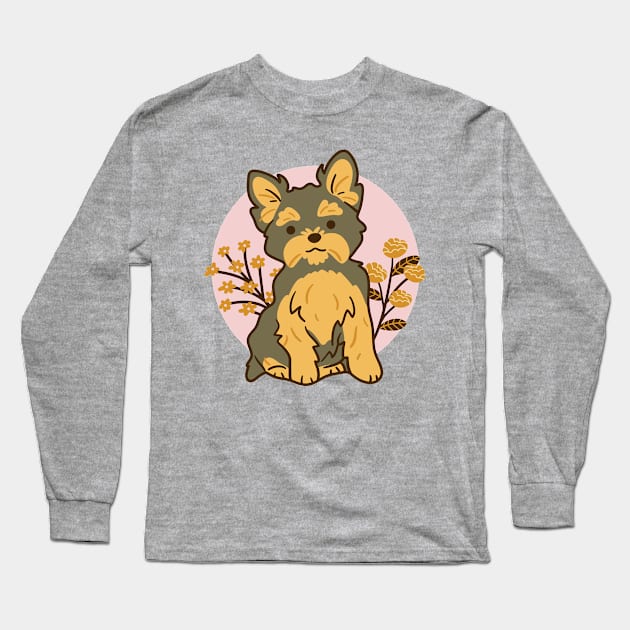 Yorkie Puppy Long Sleeve T-Shirt by Wlaurence